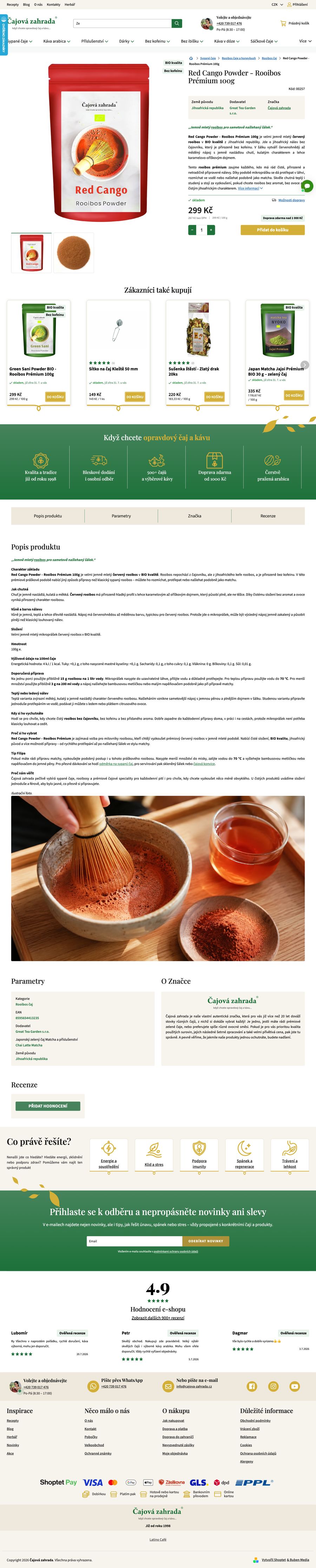 Produktová stránka, po redesignu